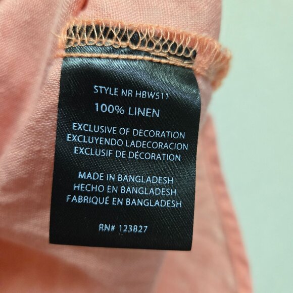 Harvé Benard Womens Sleeveless Pink Linen Button-Down Blouse Size M - Picture 6 of 10